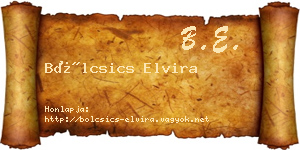 Bölcsics Elvira névjegykártya